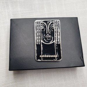 vintage‎ RITZ Enamel brooch pin pewter